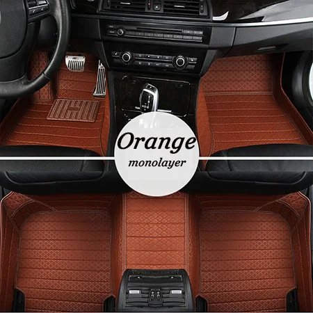 Orange Кож специальные автомобильные коврики для Mazda Все модели mazda 3 Axela 2, 5, 6, 8 лет, atenza CX-7 CX-3 MX-5 CX-5 CX-9 CX-4 Авто Стайлинг - Название цвета: Orange