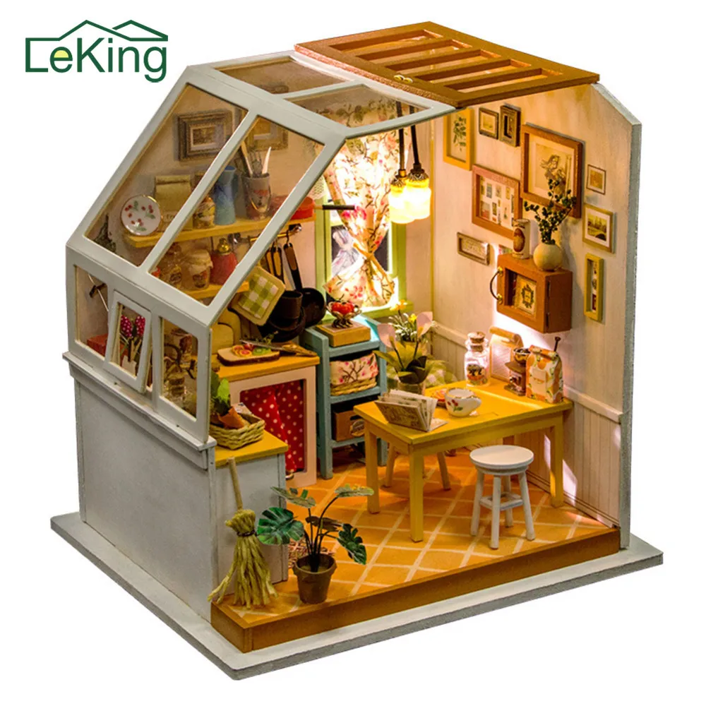 Микро пейзаж 3D Деревянный Diy кукольный домик мебель для дома игрушки детей день
