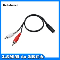 kebidu 5pcslot 1 divide 2 adapter cable universal 3 5mm stereo audio female jack to 2 rca male socket to headphone