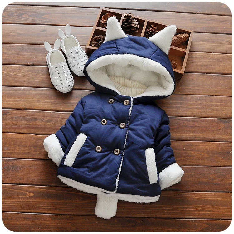 Детская однотонная двухбортная куртка из хлопка|baby baby|jacket jacketjacket double-breasted |