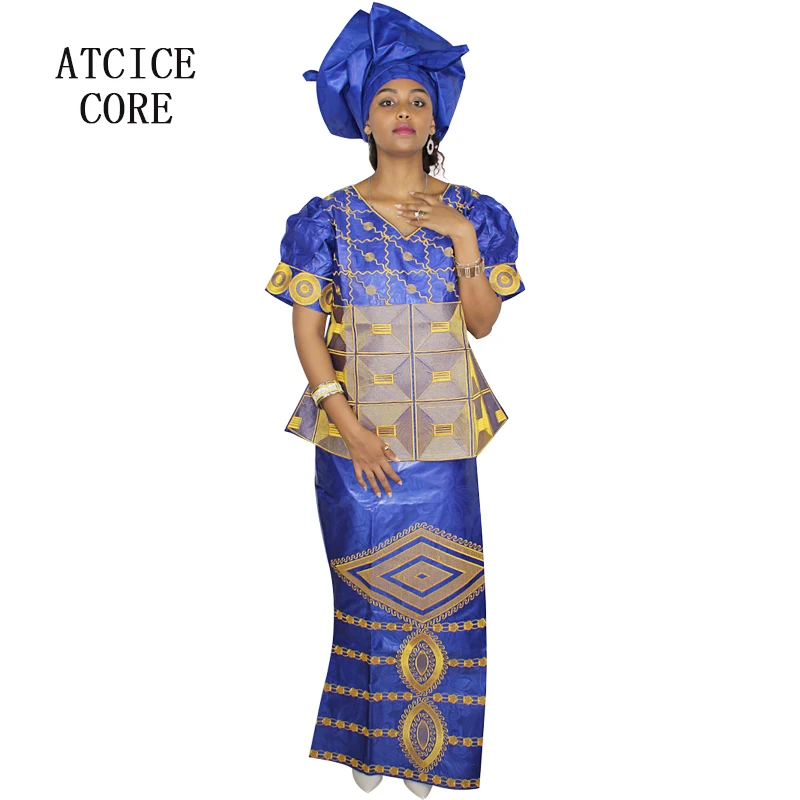 Африканские платья для женщин базин богатый дизайн вышивка длинное платье