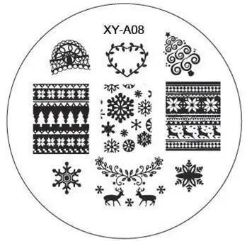1xChristmas Style Fashion Design DIY Nail Image Stamping Plates 3D Round Art Templates Stencils Manicure Tools | Красота и здоровье