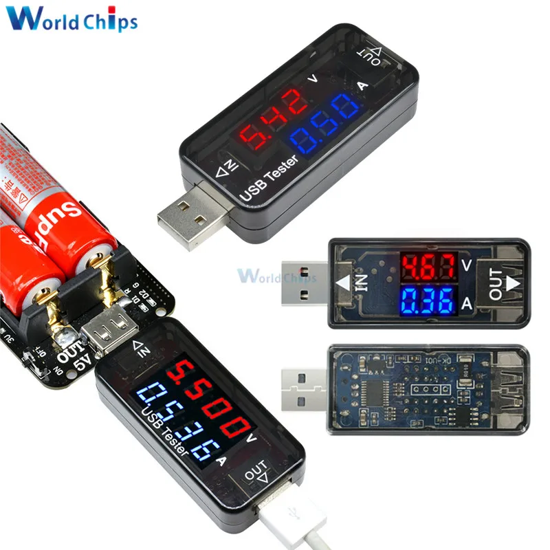 3-разрядный 4-разрядный USB-тестер напряжения в два ряда | Электронные компоненты и