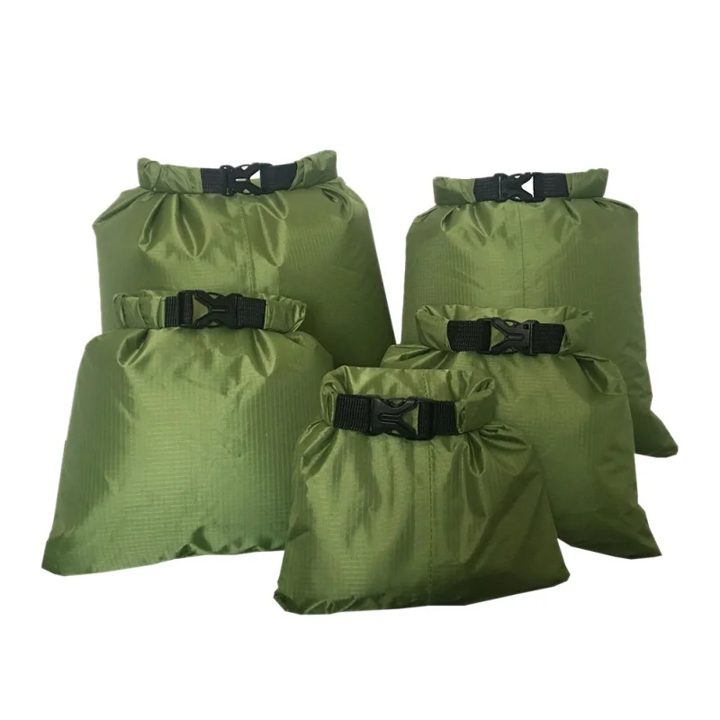 

5Pcs Coated Silicone Fabric Pressure Waterproof Dry Bag Storage Pouch Rafting Canoeing Boating 1.5L/2.5L/3.5L/4.5L/6L