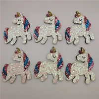10pcslot shiny unicorn padded appliques for clothes sewing supplies diy craft decoration