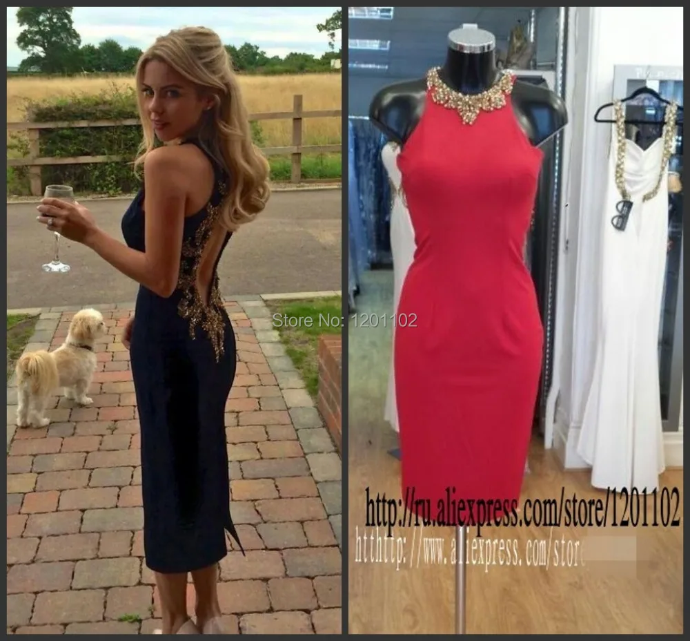 Vestidos de fiesta 2016 Новое Прибытие Элегантный Высокая Шея Короткие Платья Выпускного