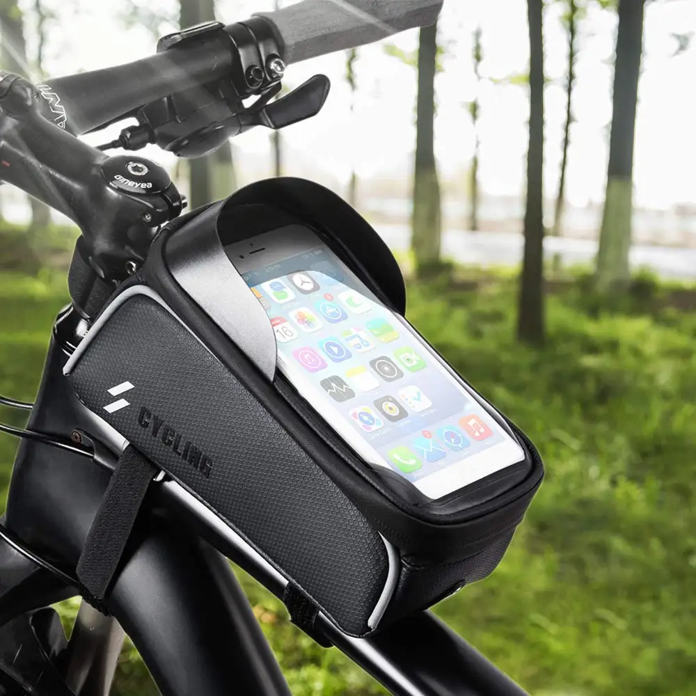 Велосипедная водонепроницаемая сумка для сотового телефона держатель MTB Передняя рамная трубка сумка чехол 6,0 дюймов непромокаемое седло велосипедные аксессуары сумка