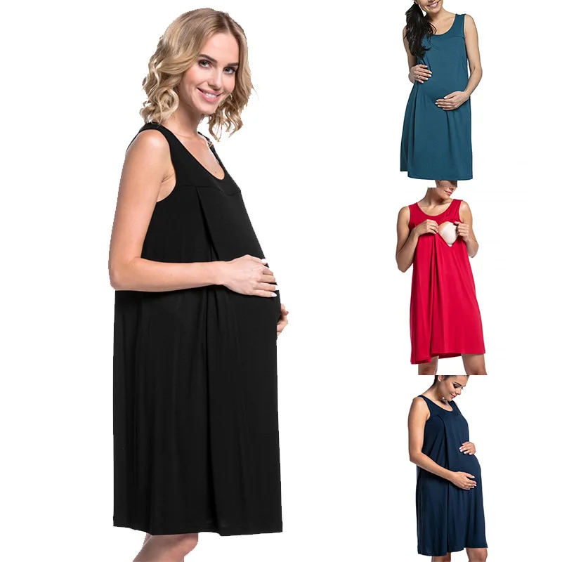 Sleeveless Womens Breastfeeding Dresses Pregnancy Clothes Casual Maternity Pregnant Nursing Dress Summer Comfortable Vest | Мать и