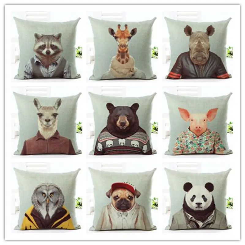 2016 креативная Модная стильная одежда домашний декор с животными наволочка для