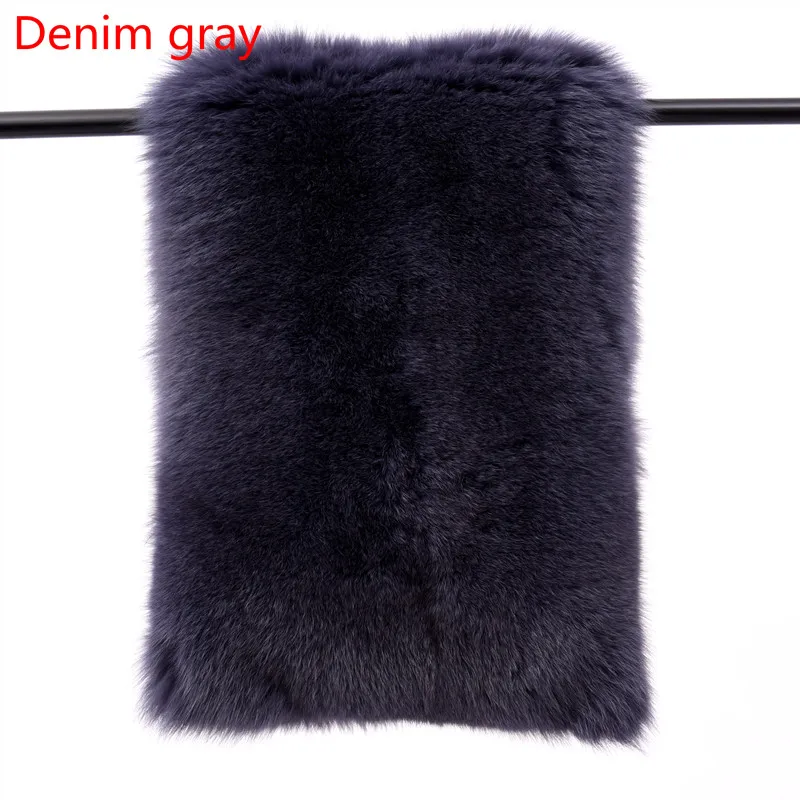 Dark denim grey Бренд натуральная черно-бурая лиса пальто вертикальные длинным рукавом Для женщин теплые пальто из натуральной черно-бурой лисицы куртка Лисий Мех Теплый - Цвет: Dark denim grey