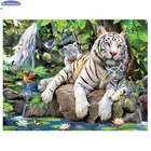 Алмазная 3D вышивка сделай сам, пейзаж, водопад, алмазная живопись, тигр, вышивка крестиком, квадратные круглые алмазные мозаичные картины