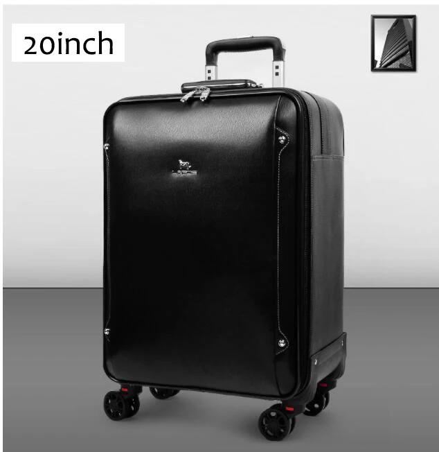 20 inch Travel tale 1" 20" дюймов Мужская Натуральная кожа ручной клади кабина дорожные сумки на колесиках на колесах - Цвет: 20 inch
