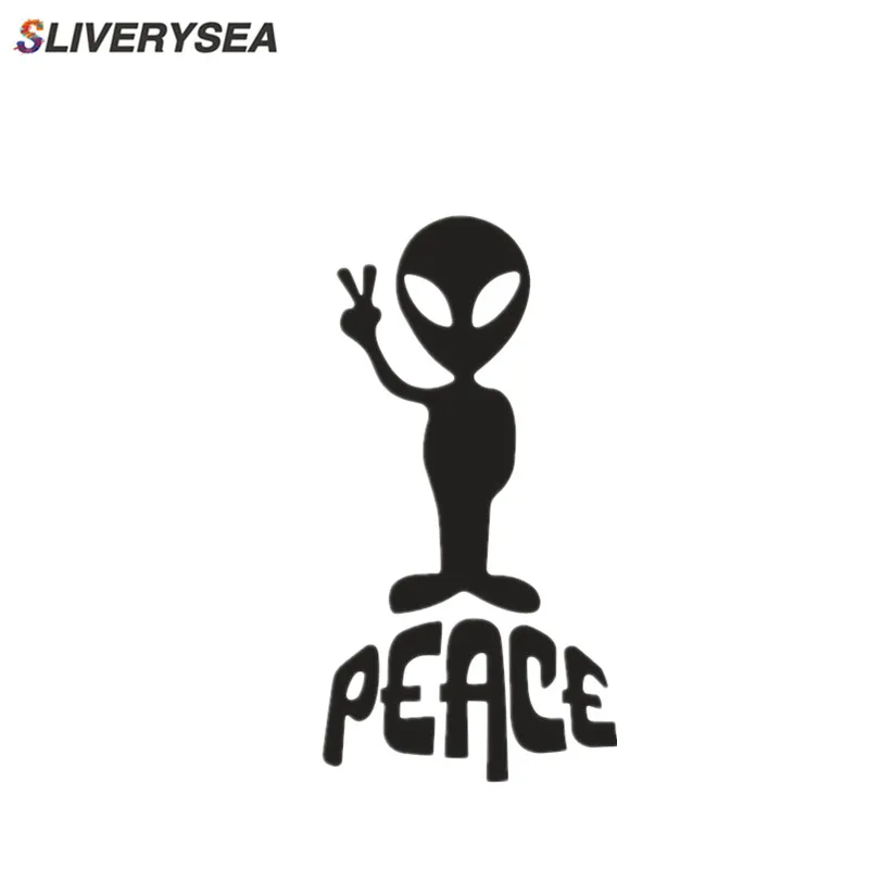 

SLIVERYSEA 18.6*9.7CM Victory Alien Peace UFO ET Stickers Car Styling Anime Motorcycle Car Stickers Decals Car Accessories