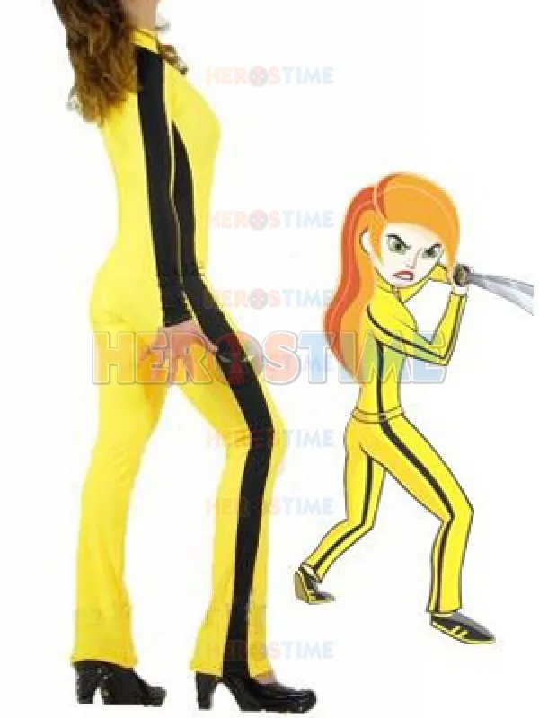 Бесплатная доставка костюм супергероя из спандекса для невесты Kill Bill Beatrix Kiddo