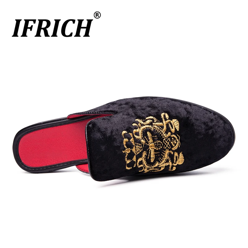 Ifrich Повседневное Фирменная мужская обувь Дизайнерские перетаскивание прогулочная Спортивная черного и синего цвета для молодежи Модная обувь Размер 38-44 полусапожки до середины икры на плоской подошве; шлёпанцы для женщин
