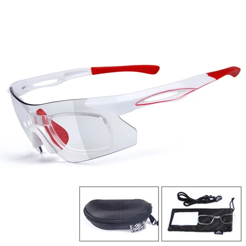 white red NEWBOLER, бескаркасные фотохромные велосипедные солнцезащитные очки, мужские, для спорта на открытом воздухе, MTB, велосипедные очки, UV400, очки для близорукости, очки 24g - Цвет: white red