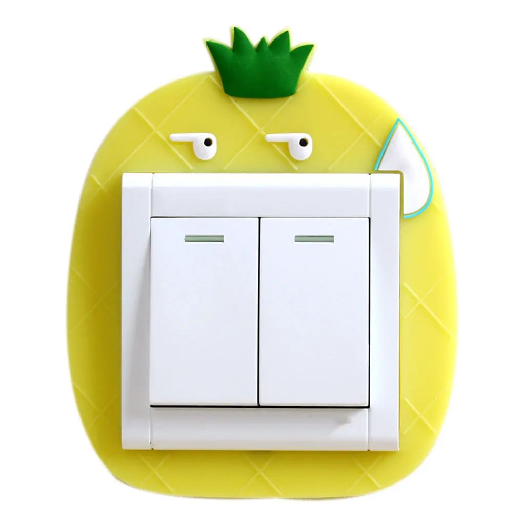 pineapple Мультяшный моющийся светящийся светильник с выключателем, без пасты, защитный чехол, Наклейки для декора комнаты - Цвет: pineapple