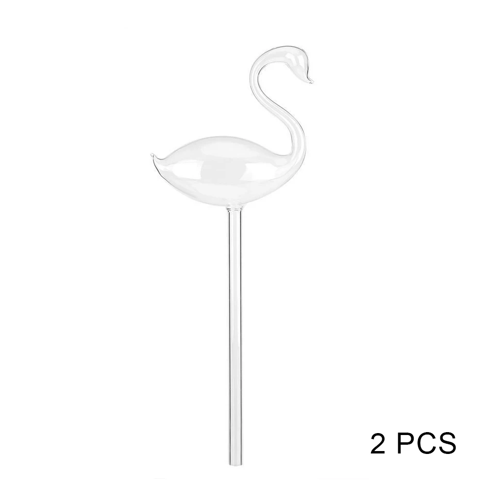 2 pcs Swan Самополивающаяся шаровая растительная Цветочная водяная лампа в форме животного стеклянный домашний декор Лучшая цена - Цвет: 2 pcs Swan