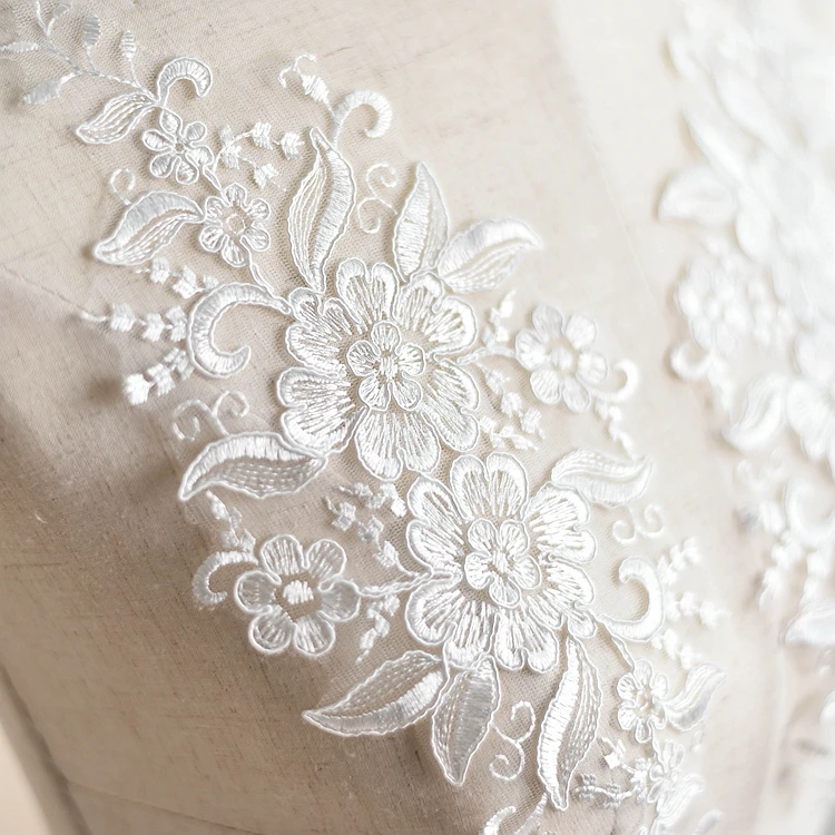2 шт. французская кружевная ткань с цветочной вышивкой | Дом и сад