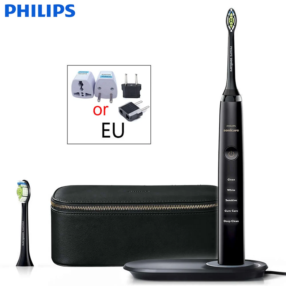 Электрическая зубная щетка PHILIPS HX9392 для взрослых беспроводная звуковая вибрация для мытья тела HX9332 обновление 31000R/M - Цвет: EU PLUG