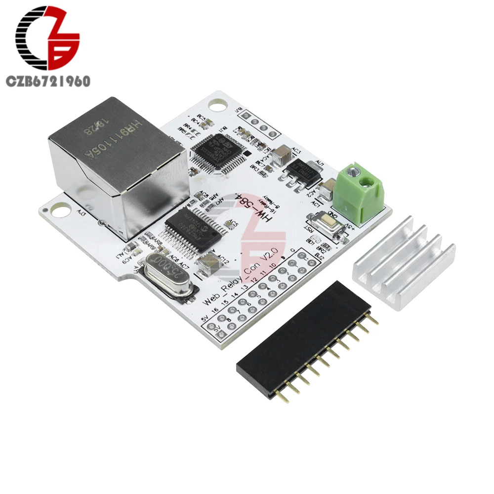 Сетевой модуль DC 5V 2A 8CH ENC28J60 8 канальный сетевой концевой релейный блок управления