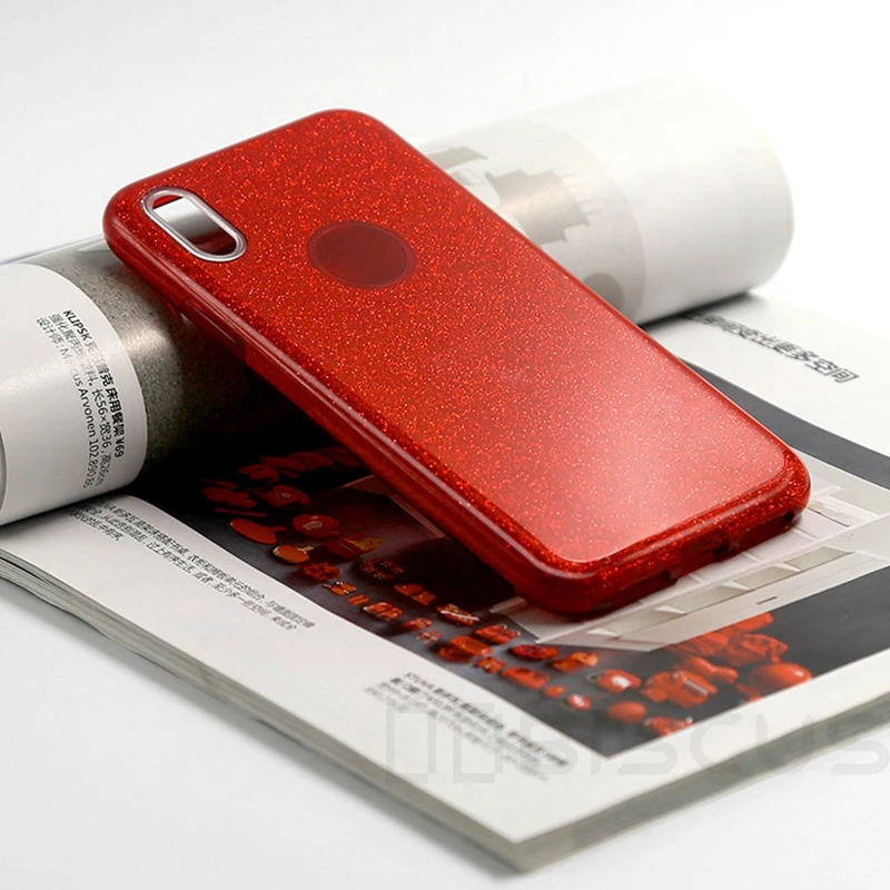 Противоударный ТПУ блестки чехол для huawei P30 Pro P20 P10 P8 Lite Y5 Y6 Y7 Honor 10 9 8X 7A 7C P Smart Nova 2i крышка - Цвет: Red