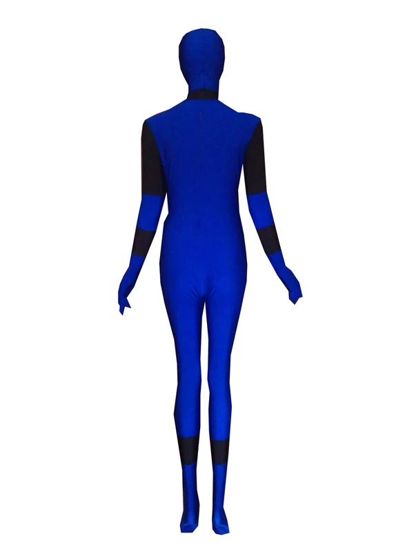 Blue and Black Deadpool Costume Cosplay Lycra Spandex Zentai Catsuit for Halloween Custom Made | Тематическая одежда и