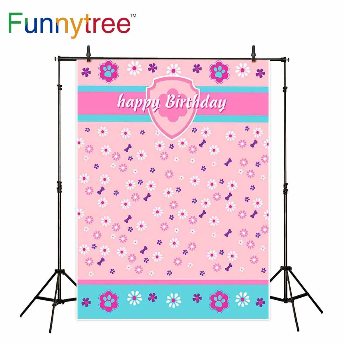 

Фон Funnytree для студийной фотосъемки с изображением розовых цветов костей для дня рождения девушек Профессиональный фон для фотосъемки с при...