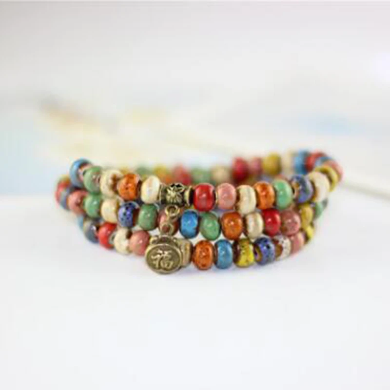 Ручной работы DIY ретро керамический браслет из бисера этнический три круга
