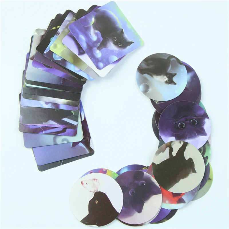 46 шт./кор. милый черный Meng котики Мини бумажные наклейки украшения Diy дневник в