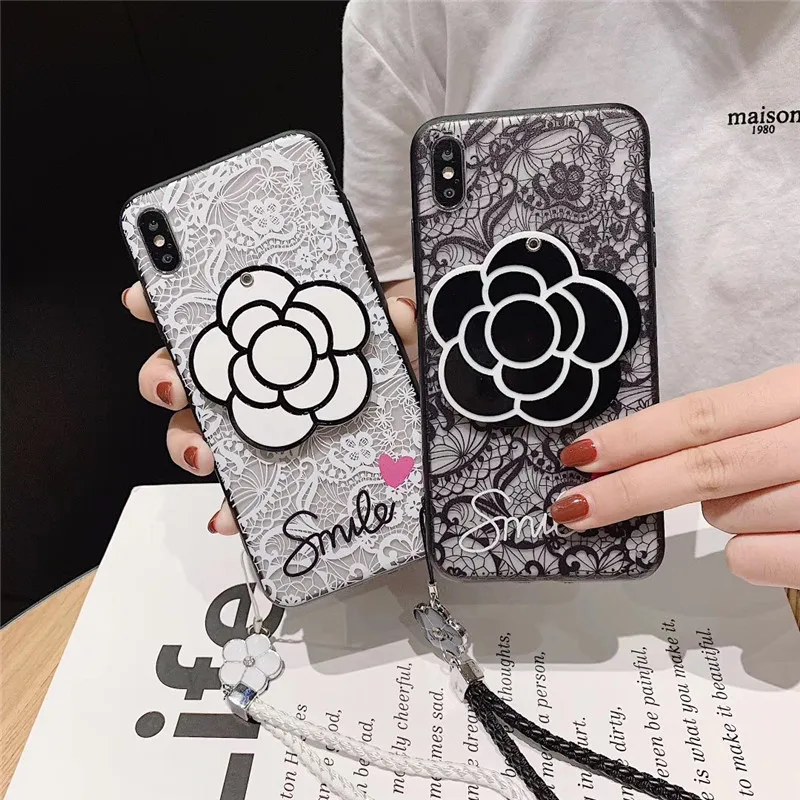 Роскошный кружевной узор camellia зеркальный чехол для телефона iphone XS MAX XR X 6 6s 7 8 plus с
