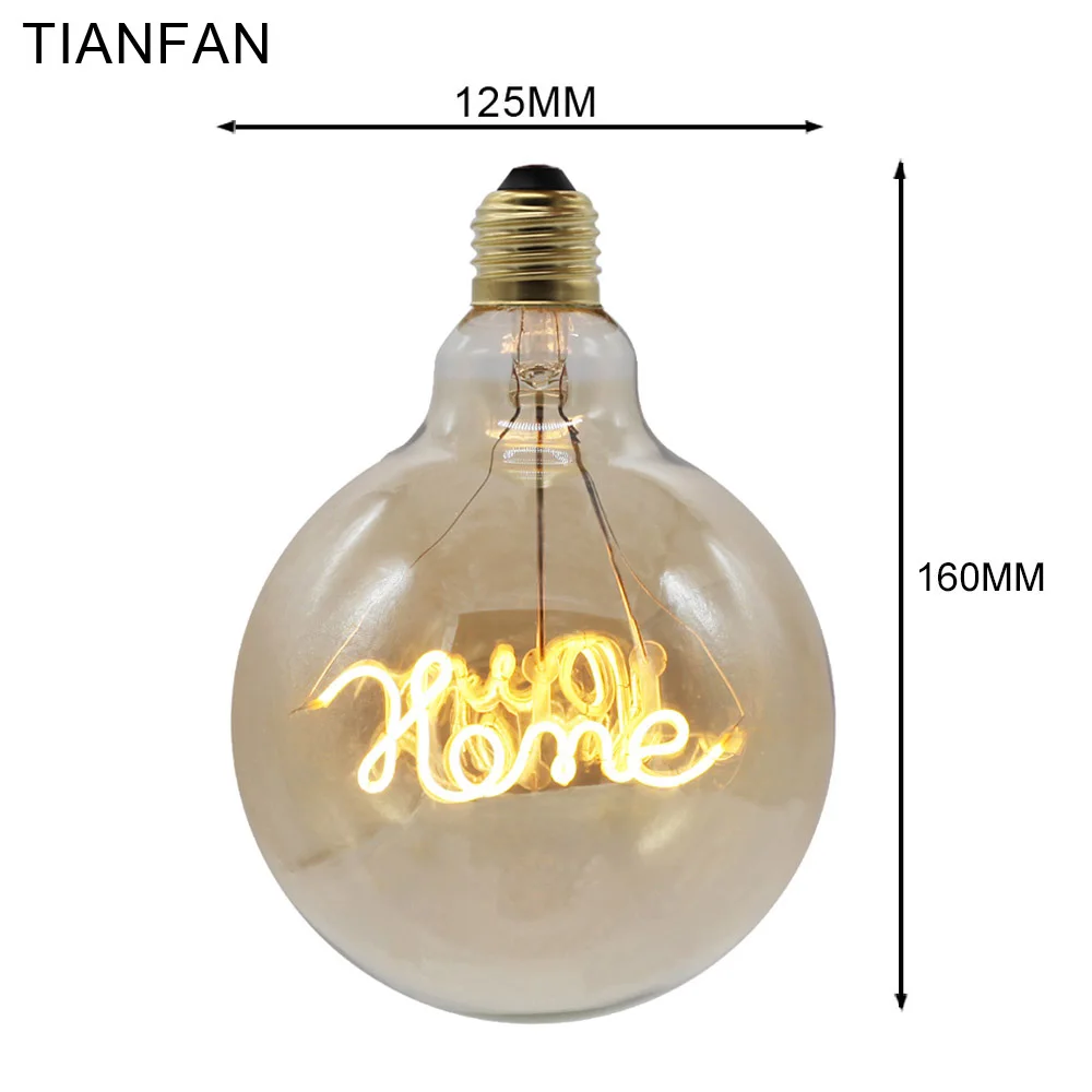 TIANFAN Globe винтажные светодиодные лампы 4 Вт Эдисона лампа домашняя Светодиодная