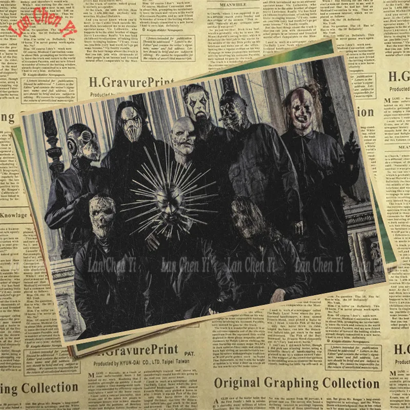 Slipknot Группа Музыка крафт-бумага плакат Винтаж Высокое качество печати рисунок ядро декоративная живопись - Цвет: Бургундия