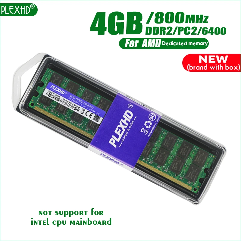 Новый PLEXHD 4 ГБ DDR2 PC2 6400 800 МГц 4G для настольных ПК DIMM оперативная память 240 контакты