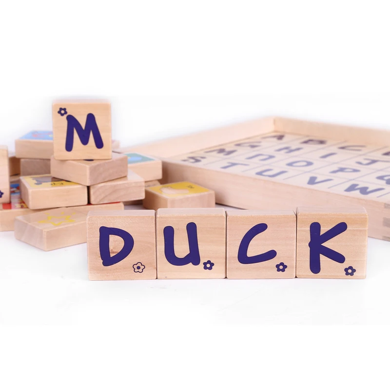 Детская деревянная игрушка с буквами 30 шт. фигурка малыша домино развивающая
