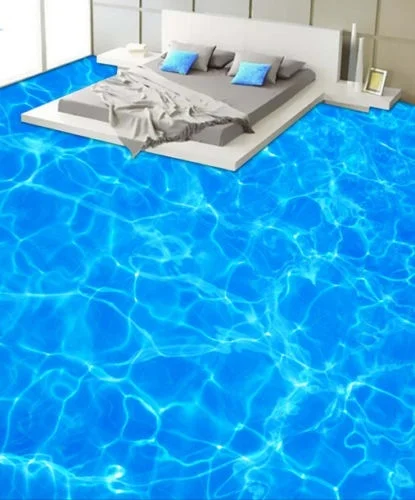 

[Самоклеящаяся] 3D блестящая синяя морская 44 Нескользящая водонепроницаемая фото самоклеющаяся напольная Настенная Наклейка обои фрески на...