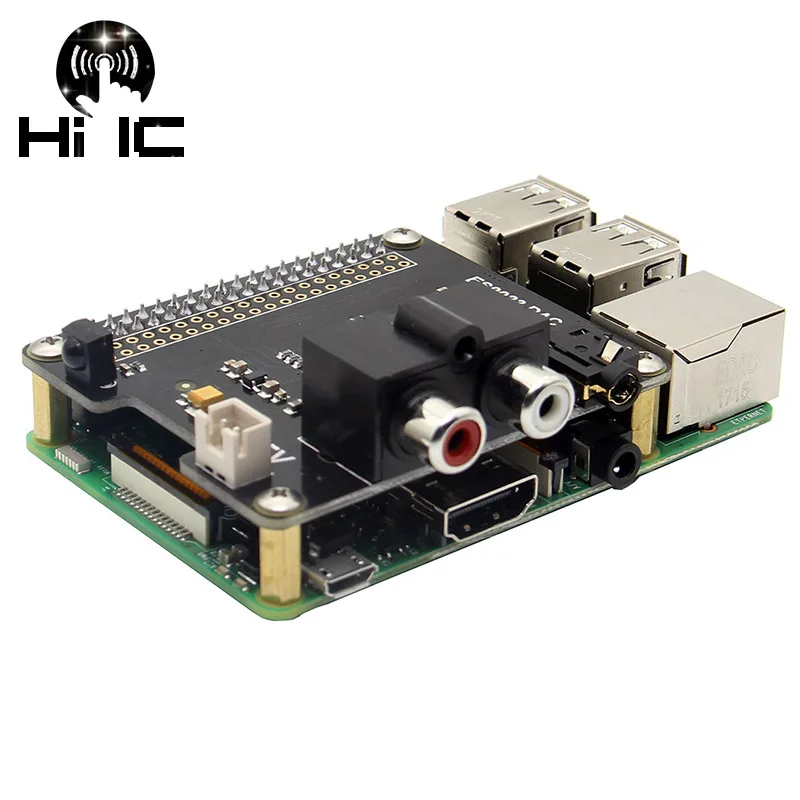 Малина Pi HIFI Sabre стерео аудио ЦАП ESS ES9023 Плата расширения для Raspberry 3 Модель B +/3B /2B/B