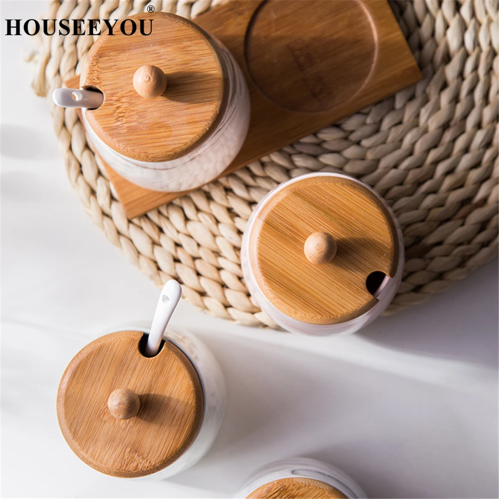 Мраморная керамическая приправа искусственная кожа трава емкость с крышкой