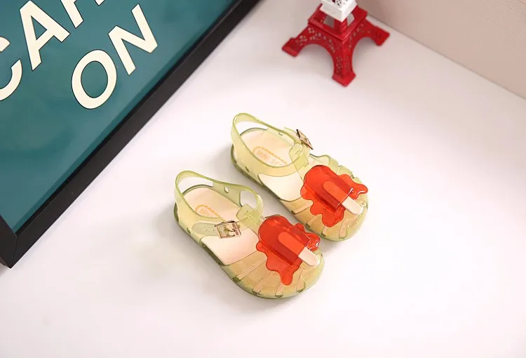 Мини Мелисса Новые 3 Цвет эскимо девушка желе сандалии Popsicle Мороженое детские сандалии для девочек водонепроницаемая обувь