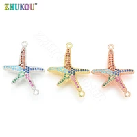 zhukou 22x29mm candy starfish charms for girls and women earrings necklace diy making jewelry accessories modelvd403
