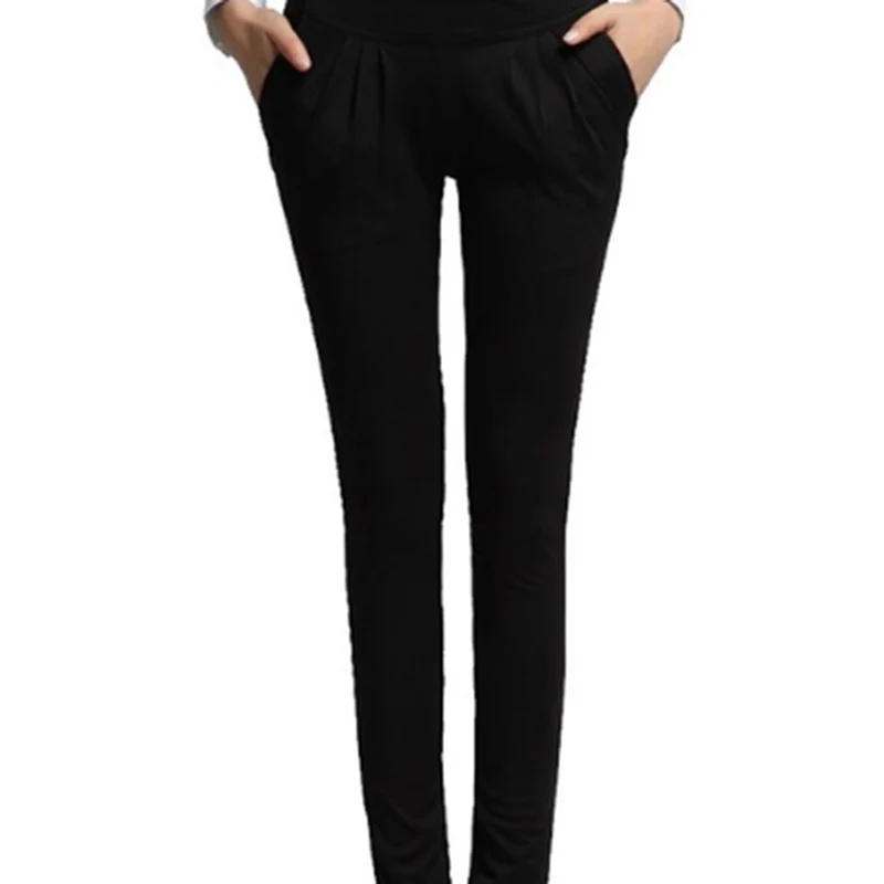 Женские Брюки с карманами повседневные узкие брюки на весну и осень длиной до