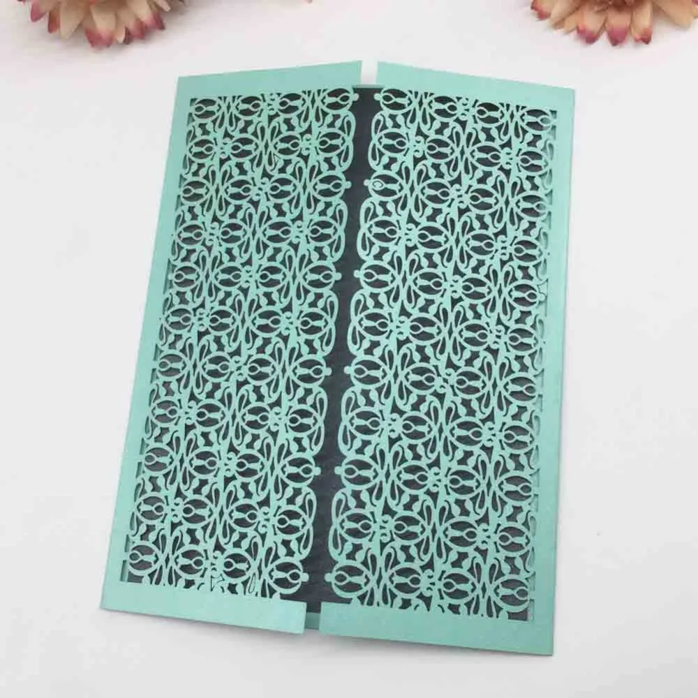 

50pcs/lot Hot sale Gold color Wedding Invitations Flower Custom Navy blue Wedding Card Birthday Party Invitations Greeting Card