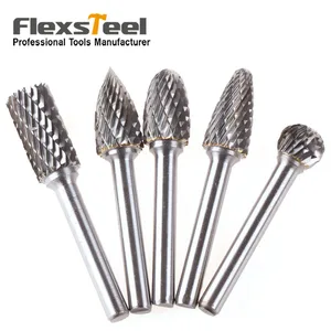 Набор сверл для шлифовальной машинки, набор из 5 насадок из карбида вольфрама с хвостовиком 14 дюйма, 6 мм, с металлической роторной полировкой, для деревообработки