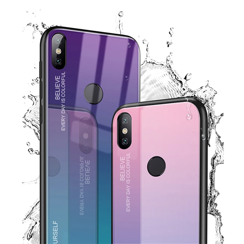 Чехол из закаленного стекла для Xiaomi mi x 3 2S Max 3 9 8 A2 Lite mi 8 mi 9 SE градиентный чехол для телефона Xiao mi Red mi 6A Note 7 6 Pro