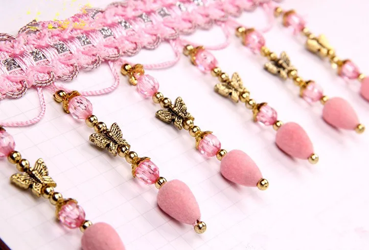 XWL 12 ярдов/партия Бабочка хрустальные бусины кружевные аксессуары для занавесок