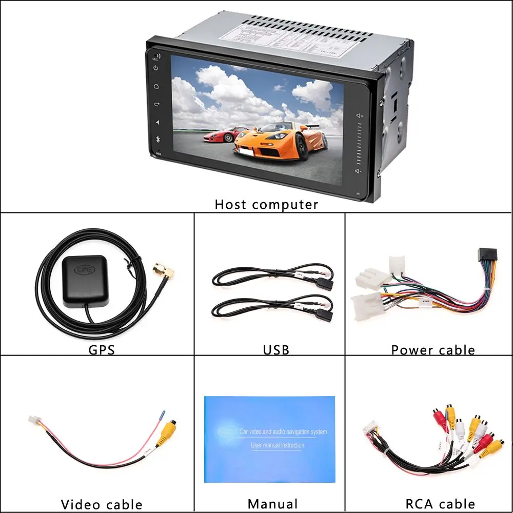 Podofo 7 &quotHD 2 Din Android Gps радио для Toyota полный сенсорный Bluetooth Автомобильный