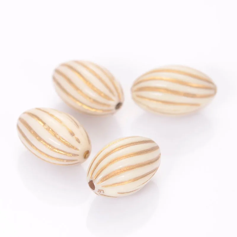 Miasol 100 шт. 9x15mm акриловые поворот полоса Овальный Форма прокладки античный дизайн