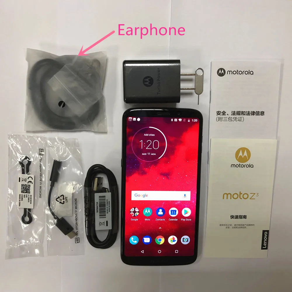 Мобильный телефон Motorola MOTO Z3 экран 6 01 дюйма Восьмиядерный процессор Snapdragon 835 ГБ 128