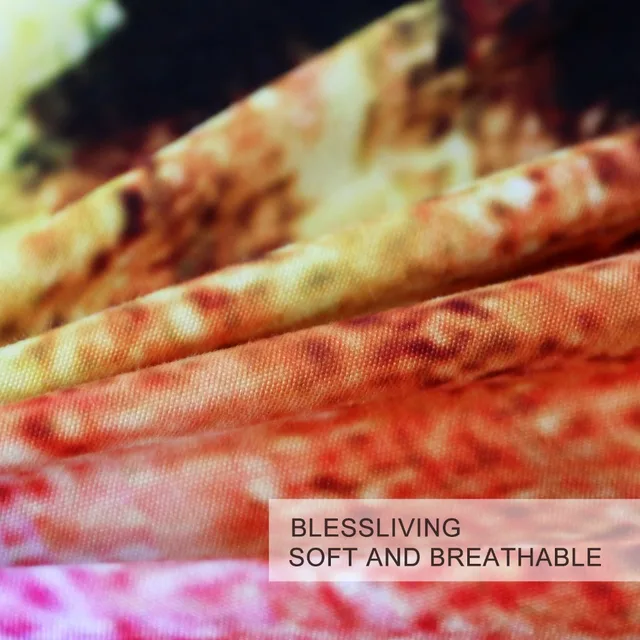 BlessLiving Tie Dye Bedding Set Luxury Colorful Tye Dye Duvet Cover Watercolor Blooming Home Textiles Stylish Bed Linen 3pcs 2