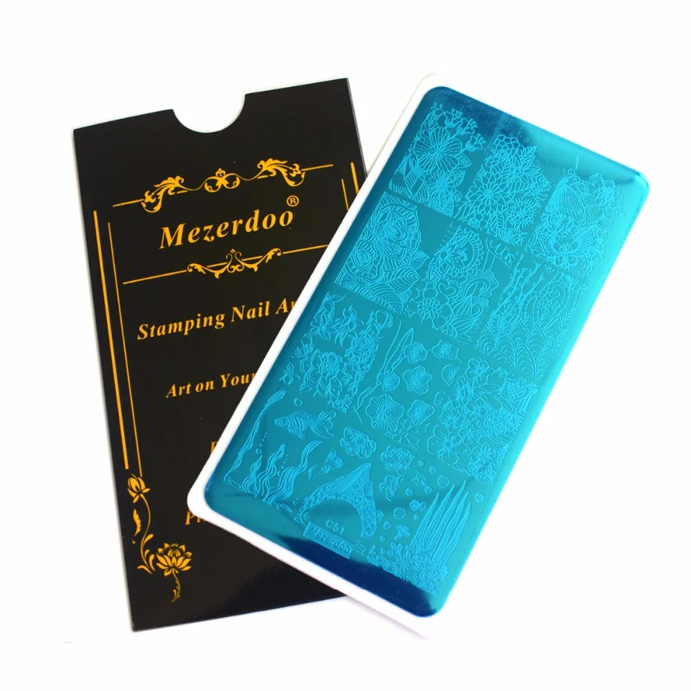 Цветочная пляжная тема морские водоросли листья рыба дизайн штамп для росписи